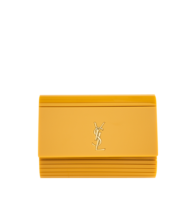 Image 1 of 3 - YELLOW - SAINT LAURENT Mini Vicky Plexiglass Bag featuring a front flap decorated with the iconic cassandre, a curb-chain strap for shoulder carry, leather lining, bronze-tone hardware and magnetic snap closure. Plexiglass. Made in Italy.