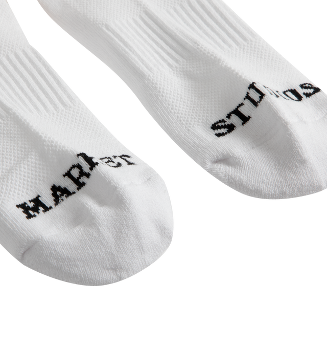 Image 3 of 5 - WHITE - MARKET Smiley Heel Socks featuring a soft and stretchy cotton/spandex blend, comfortable, breathable fit and Smiley graphic on the heel.