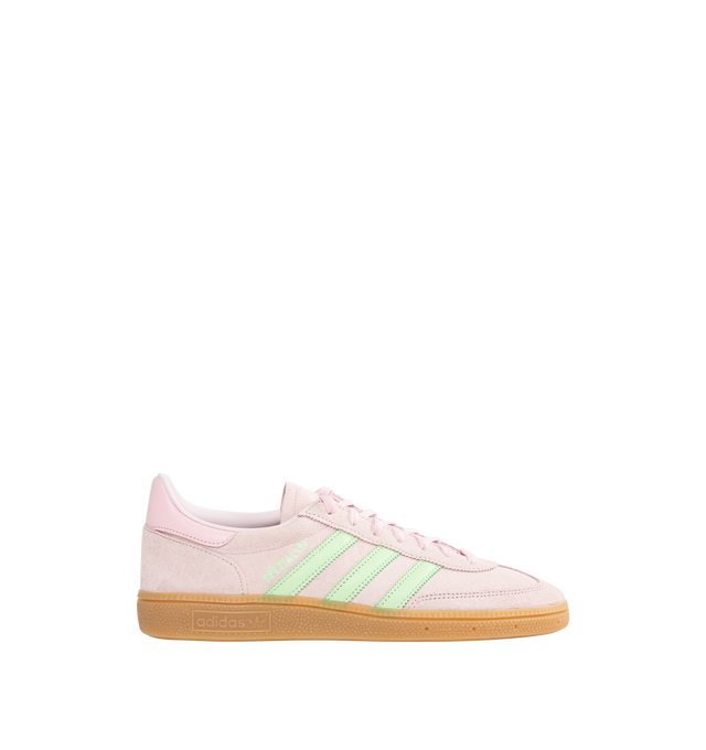 Image 1 of 5 - PINK - ADIDAS Handball Spezial Sneaker featuring smooth leather upper accented with premium suede details, regular fit, lace closure, synthetic lining and rubber outsole.