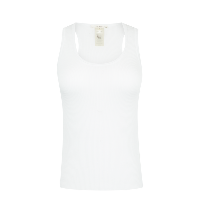 Image 1 of 2 - WHITE - THE ROW Cendrea Tank Top featuring racerback tank top in ribbed jersey with slim fit, round neckline and seamless construction. 100% cotton. Made in Italy.