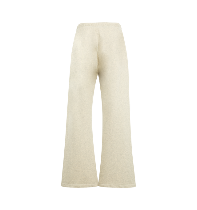 Image 2 of 3 - NEUTRAL - Fear of God Essentials Mens Flare Sweatpants are crafted from heavyweight 390 GSM cotton fleece. Feature a relaxed flared-leg fit, elasticized waistband with bungee drawcord, side-seam pockets, pigment-dyed finish, and an Essentials signature label. Main Material: 100% Cotton.