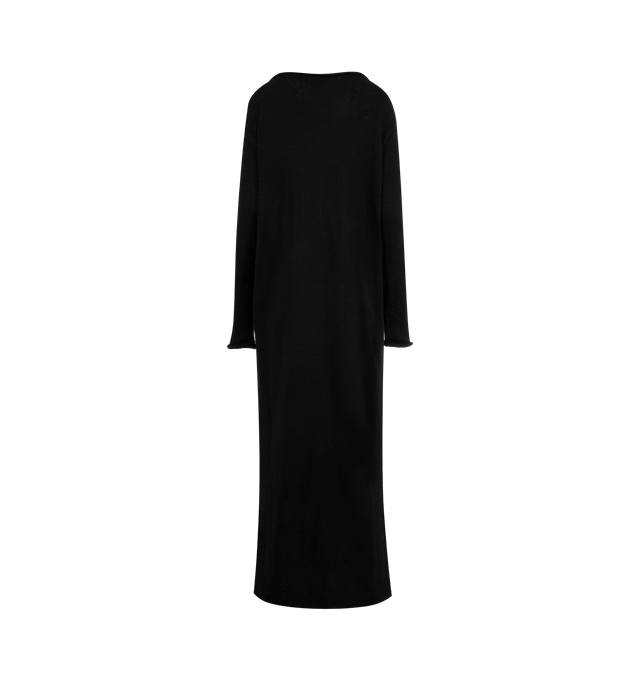Image 2 of 2 - BLACK - THE ELDER STATESMAN Nora Lite Oversized Dress featuring ankle-length, long-sleeves, a rolled hem and jersey stitch. 100% cotton.