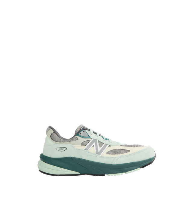 Image 1 of 5 - GREEN - NEW BALANCE 990v6 Sneaker featuring mesh upper, suede and synthetic overlays, FuelCell foam, ENCAP midsole cushioning, reflective accents and TPU back tab.