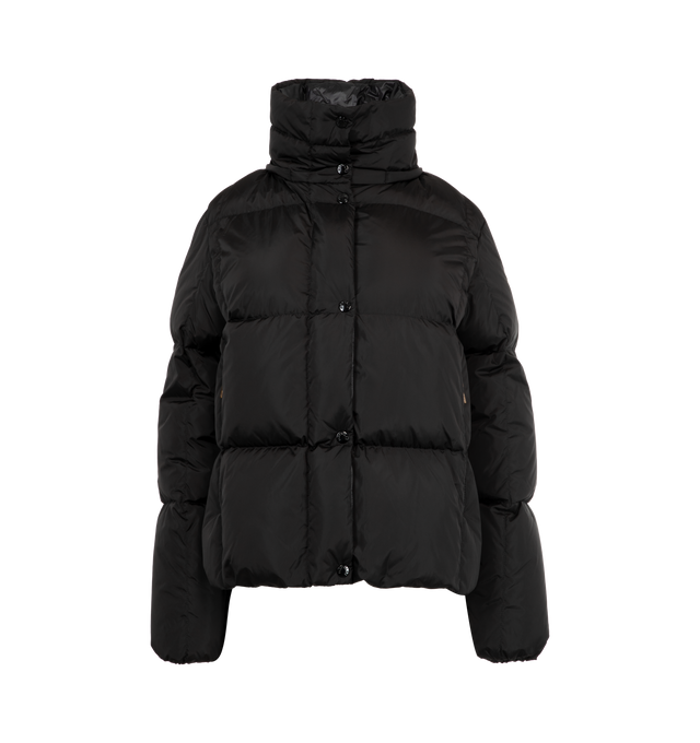 Image 4 of 4 - BLACK - MONCLER Castelnou Jacket featuring nylon technique, longue saison lining, down-filled, detachable and adjustable hood with teddy fleece lining, zipper closure and zipped pockets. 100% polyamide/nylon. Padding: 90% down, 10% feather.
