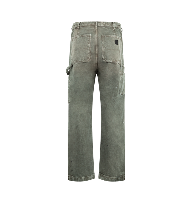 Image 2 of 3 - GREY - ENFANTS RICHES DEPRIMES Paint Pant featuring cotton canvas, five pocket style, belt loops, hammer loop and carpenter side pockets and distressing throughout. 100% cotton.