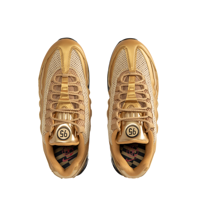 Image 5 of 5 - GOLD - NIKE Air Max 95 "Big Bubble" Sneaker featuring upper that combines synthetic leather with airy textiles for a layered, visible Max Air cushioning, flex grooves in the midsole and outsole, foam midsole and rubber outsole.