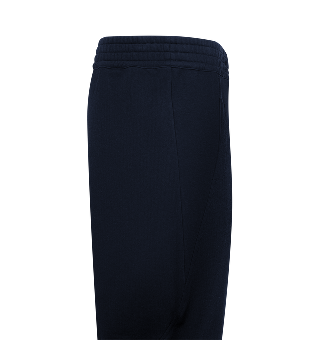 Image 3 of 3 - NAVY - THE ROW Kaol Pant featuring relaxed pull-on pant in cotton and cashmere French terry with tapered hem, side seam pockets and topstitched elastic waistband. 84% cotton, 16% cashmere. Made in Italy.