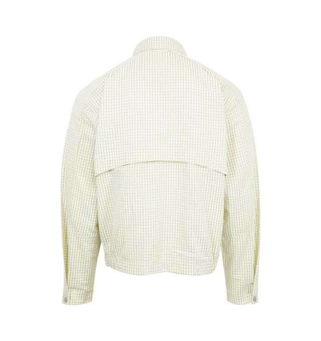 Image 2 of 3 - WHITE - PLEASURES Shifty Track Jacket featuring front zipper closure, logo on collar, two side pockets and button cuffs.