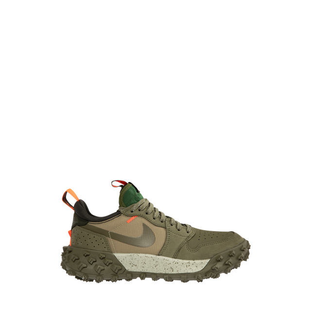 Image 1 of 5 - GREEN - JORDAN Air Jordan 1 Low A/T Sneaker featuring GORE-TEX material and a trail-ready outsole, leather and textiles to create a structured and breathable shoe, rubber outsole, braided laces and foam midsole.