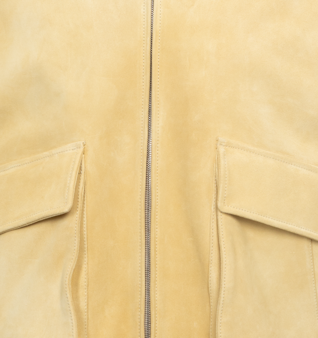 Image 4 of 5 - YELLOW - MARNI Bomber Jacket featuring ribbed collar and hem, two flap fron pockets, zip front closure and patch logo on back.  