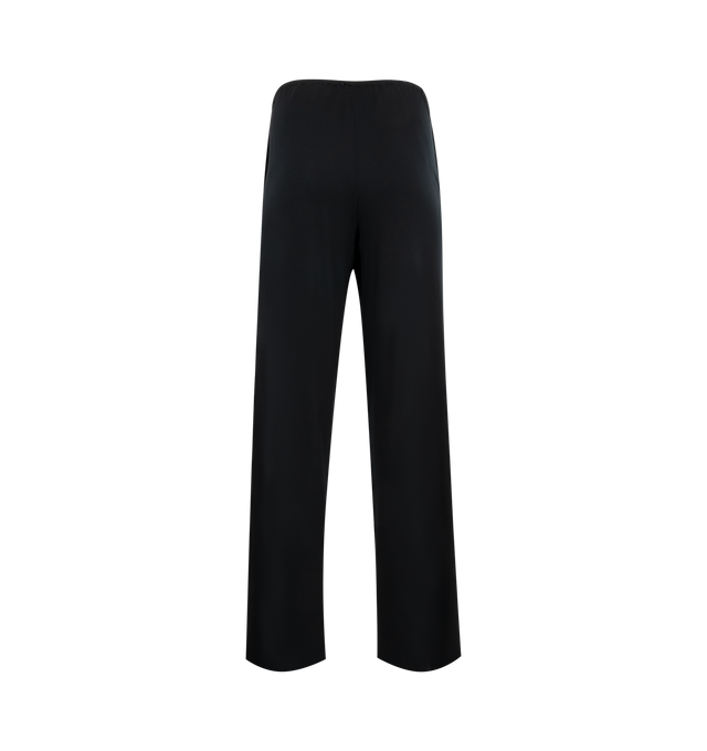 Image 2 of 3 - BLACK - THE ROW Bariem Pants featuring low-rise, straight leg, super soft stretch jersey, elasticated waistband, drawstring tie closure, relaxed fit and raw hem finish. 87% polyamide, 13% elastane. Made in Italy.