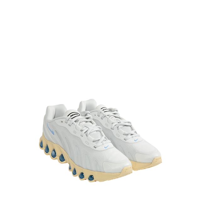 Image 2 of 5 - WHITE - NIKE Air Max Dn8 Sneaker featuring Dynamic Air system with dual-chambered tubes with tuned pressure levels, sculpted upper made from lightweight mesh, plastic heel clip, foam midsole and rubber outsole.