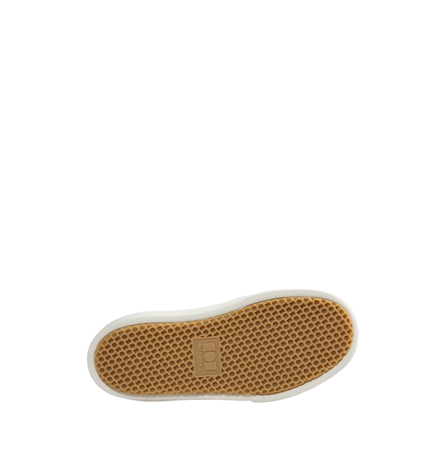 Image 4 of 9 - BLACK - NAHMIAS Ollie Sneaker featuring round rubber cap toe, lace up closure, textile logo patch at tongue, branded logo detail on outsole lip, padded tongue and collar, treaded logo outsole, rubber midsole, logo emboss on heel and logo gum bottom.