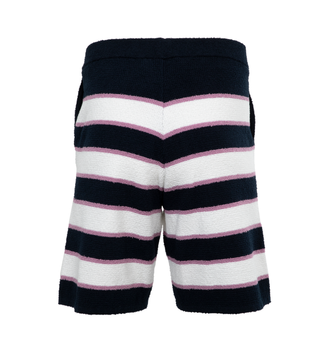 Image 2 of 4 - MULTI - MARNI Striped Shorts featuring side slit pockets, elastic waist, stripes throughout and logo at leg. 100% cotton. 