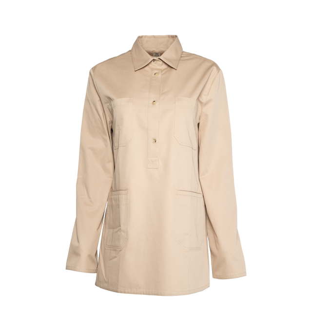 COTTON TWILL POCKET SHIRT (WOMENS)