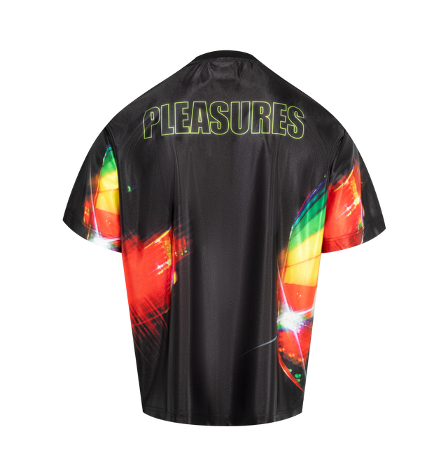 Image 2 of 2 - BLACK - PLEASURES X DAFT PUNK Club Sport Shirt featuring boxy fit, sublimated print, crew neck and short sleeves. 100% polyester.