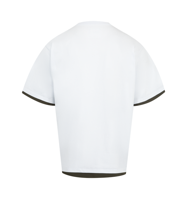 Image 2 of 2 - WHITE - SACAI Cotton Jersey T-shirt featuring crew neck, short sleeves and relaxed fit. 100% cotton. Made in Japan.