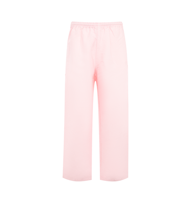Image 1 of 3 - PINK - WILLY CHAVARRIA Ruff Rider Track Pant featuring pull-on styling with elastic waistband, 3-pocket design, embroidered logo detail at side and midweight melton fabric. 100% polyester. Made in USA.