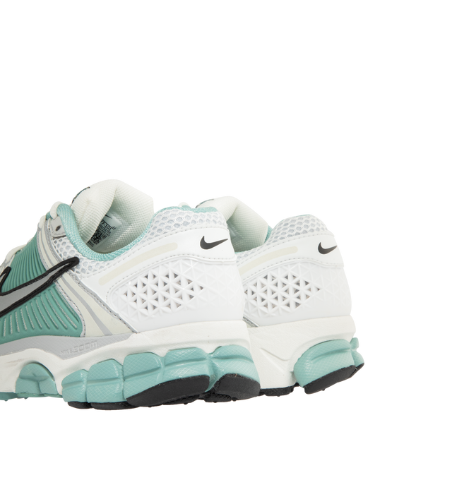 Image 3 of 5 - WHITE - NIKE Zoom Vomero 5 Sneakers featuring upper that mixes synthetic leather for a layered look, ventilation ports on the heel, Zoom Air cushioning, plastic caging on the side, metallic accents, foam midsole and rubber outsole.
