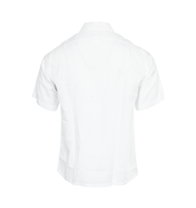 Image 2 of 3 - WHITE - POST O'ALLS Neutra 4 Shirt featuring camp collar, chest pockets, short sleeves and button front closure. 100% cotton. 