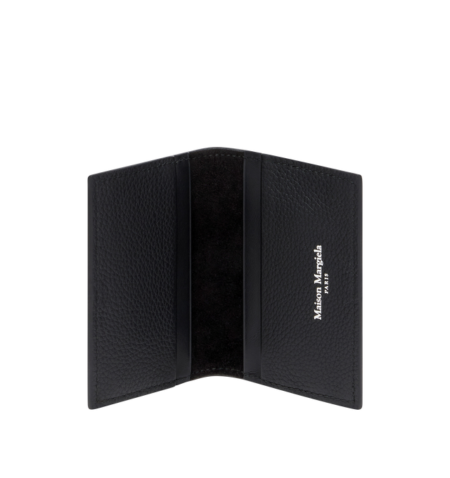 Image 3 of 3 - BLACK - MAISON MARGIELA Leather Card Holder featuring bi fold, card slots, four stitches at the back and logo inside. 100% calf leather. Made in Italy.
