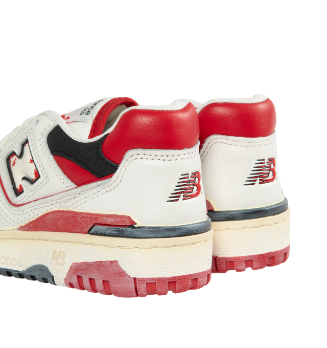 Image 3 of 5 - RED - NEW BALANCE 550 Sneaker featuring leather upper, rubber outsole for traction and durability and adjustable lace closure. 