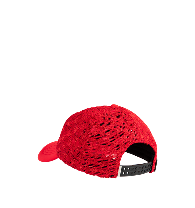 Image 2 of 3 - RED - AMIRI MA Two Tone Trucker Hat featuring embroidered MA icon, curved brim and double snapback fastening. Cotton, lyocell, polyester.