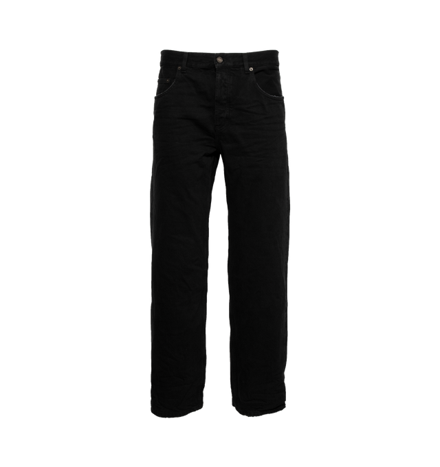 Image 1 of 3 - BLACK - SAINT LAURENT Extreme Baggy Jeans featuring low-rise, five-pocket style, extreme baggy, wide-leg fit and button fly. 100% cotton. Made in Italy. 
