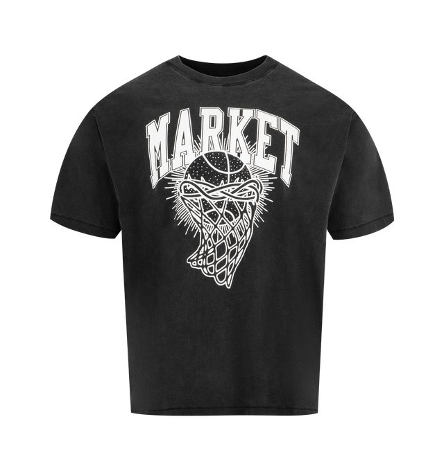 Image 1 of 2 - BLACK - MARKET Ball is Sacred T-Shirt featuring crew neck, short sleeves, graphic on front and relaxed fit. 100% cotton.
