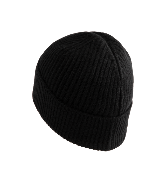 Image 2 of 2 - BLACK - Casablanca Men's Classic Beanie is crafted from a soft knit and features a classic ribbed construction with a fold-over cuff and signature Casablanca logo detailing. This designer beanie combines exceptional warmth with the brand's refined luxury sportswear aesthetic, making it a timeless cold-weather accessory for everyday wear. Main Material: Premium Knit.