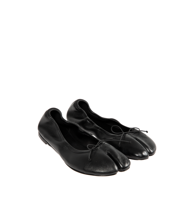 Image 2 of 4 - BLACK - CHRISTEN Tabi Flat Ballerina Shoe featuring stretch nappa leather, sock-like feel, Tabi split toe stretch construction and outsole is soft and flexible. 5mm. Calf leather. Made in Italy.