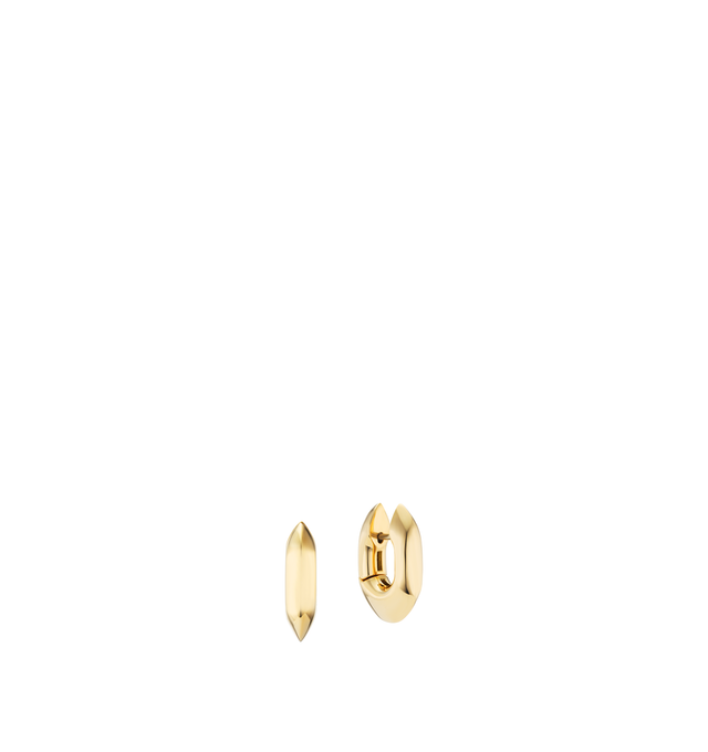 Image 1 of 3 - GOLD - Uniform Object Shard Huggie Earrings featuring 10.8 g of 18K yellow gold. Handcrafted in New York City. For personal consultation and detailed information about jewelry, please contact our dedicated stylist team at personalshopping@?hirshleifers.com.This item may be restricted for online purchase to international clients. For assistance purchasing this item please contact our dedicated stylist team at personalshopping@?hirshleifers.com.