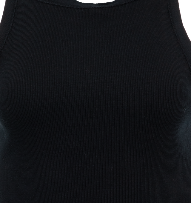 Image 3 of 3 - NAVY - NILI LOTAN Jennifer Ribbed Tank featuring slim fit, lightweight cotton-jersey and a ribbed finish. 100% cotton. 