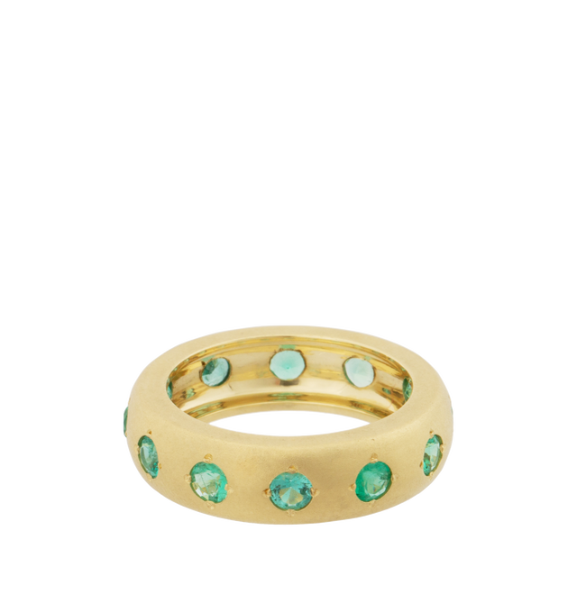 Image 2 of 2 - GOLD - JENNA BLAKE Emerald Gypsy Band featuring 18K Yellow Gold and Emerald, 1.32 Carats of Emerald. Hirshleifers offers a range of pieces from this collection in-store. For personal consultation and detailed information about jewelry, please contact our dedicated stylist team at personalshopping@hirshleifers.com.This item may be restricted for online purchase to international clients. For assistance purchasing this item please contact our dedicated stylist team at personalshopping@hirshleif