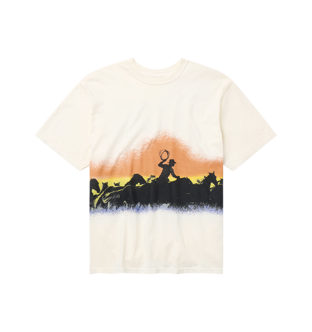 Image 1 of 3 - WHITE - ONE OF THESE DAYS Driftin Back T-Shirt featuring vintage wash, pre-shrunk, short sleeves, crew neck and graphic on front. 100% cotton.