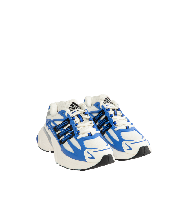 Image 2 of 5 - BLUE - Adidas Mens Adistar XLG 2.0 Shoes are crafted from textile. Features a regular fit, lace-up closure, textile sockliner, rubber outsole, RPU molded cage, reflective details, and ADIPRENE cushioning. Upper: Textile; Sockliner: Textile; Outsole: Rubber. Made in Vietnam.