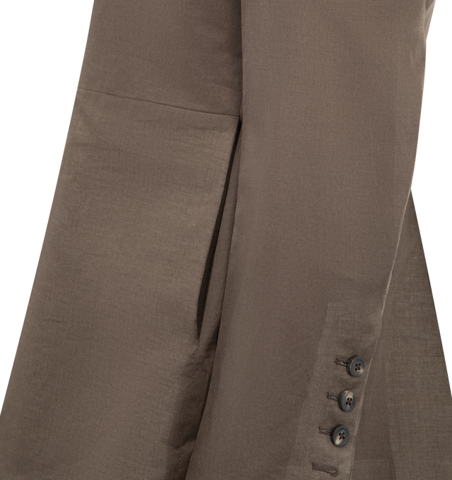 Image 3 of 3 - BROWN - RICK OWENS Slim-Fit Cotton Blazer featuring a slim notch lapel, single button closure, long sleeves and button-front closure. Cotton. Made in Italy.