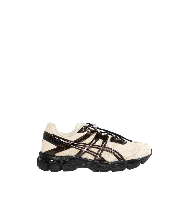 Image 1 of 5 - WHITE - ASICS Finesse x Gel-Cumulus 16 featuring canvas upper, toggled speed laces, FLUIDRIDE midsole and rearfoot and forefoot GEL technology.