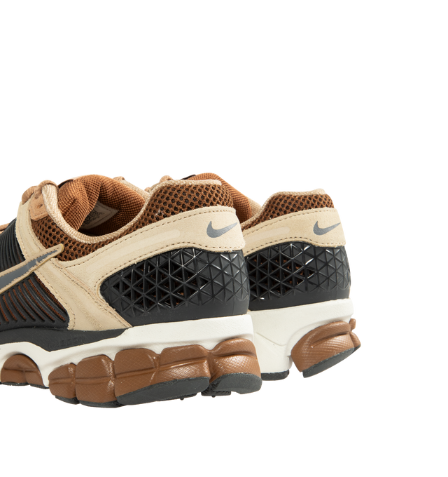 Image 3 of 5 - BROWN - NIKE Zoom Vomero 5 Sneaker featuring upper mixes real and synthetic leather, mesh panels and ventilation ports on the heel, Zoom Air cushioning, plastic caging on the side, rubber outsole and reflective details.