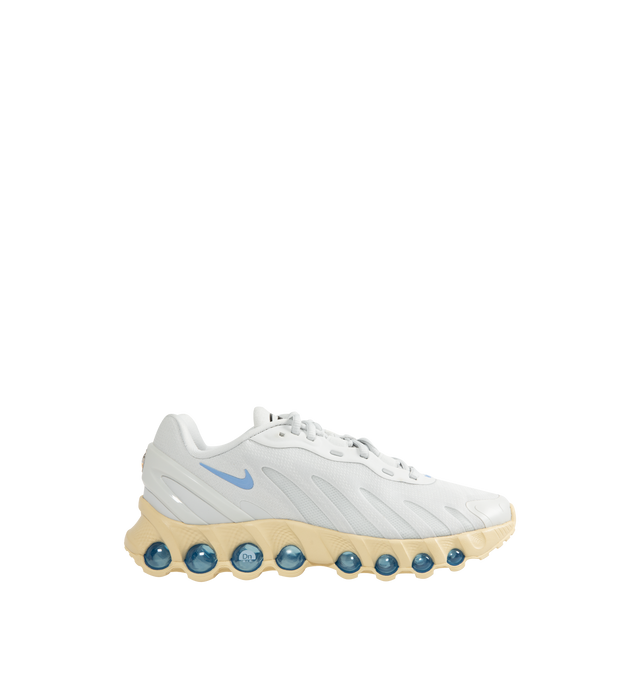 Image 1 of 5 - WHITE - NIKE Air Max Dn8 Sneaker featuring Dynamic Air system with dual-chambered tubes with tuned pressure levels, sculpted upper made from lightweight mesh, plastic heel clip, foam midsole and rubber outsole.