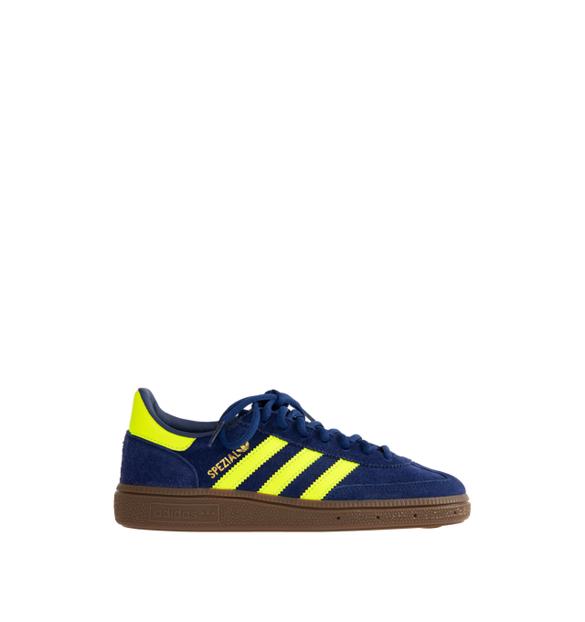 Image 1 of 5 - BLUE - ADIDAS Handball Spezial Sneakers featuring regular fit, lace closure, leather and synthetic upper, synthetic and textile lining and rubber outsole.