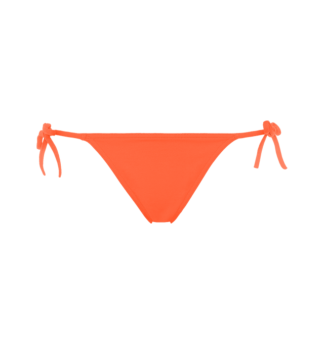 Image 1 of 6 - ORANGE - ERES Malou Thin Bikini Brief Bottoms featuring side ties. Main: 84% Polyamid, 16% Spandex. Second: 68% Polyamid, 32% Spandex. Made in France. 