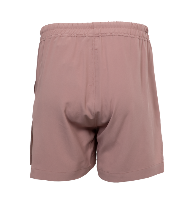 Image 2 of 4 - PINK - RICK OWENS Bela Boxers featuring exposed zip fly, elastic drawstring waistband, side slip pockets, stiff poplin fabric and metal grommets. 97% cotton, 3% elastane. Made in Italy.  