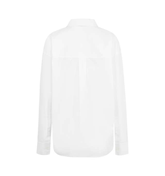 Image 2 of 2 - WHITE - LOEWE Shirt in lightweight cotton poplin featuring an asymmetric front with a diagonal placket, relaxed fit, regular length, camp collar, button front fastening, buttoned cuffs and Anagram embroidery placed on the chest. Cotton. Made in Italy.