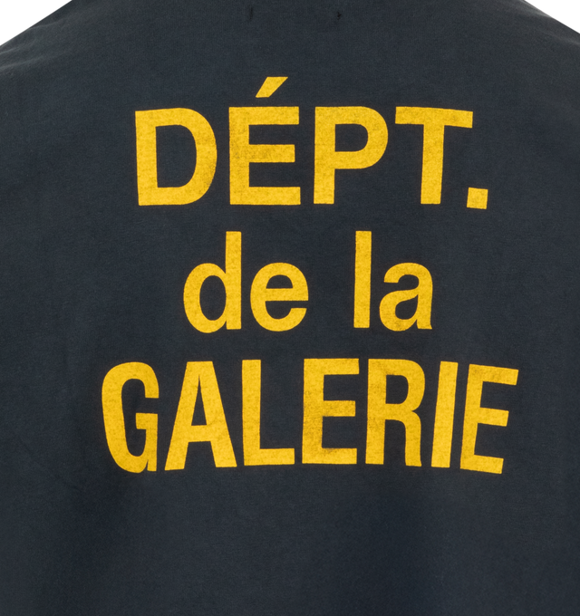 Image 4 of 4 - BLACK - GALLERY DEPT. French Tee featuring crew neck, short sleeves, chest pocket with logo and logo on back. 100% cotton. Made in USA.