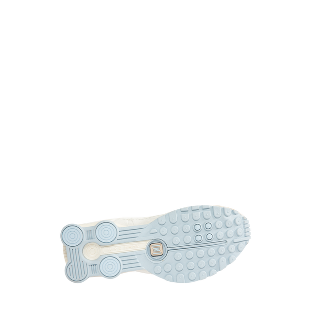 Image 4 of 5 - WHITE - NIKE Shox R4 SE Sneaker featuring synthetic, leather and textile upper, Nike Shox cushioning, circular Waffle outsole and laser perforations throughout.