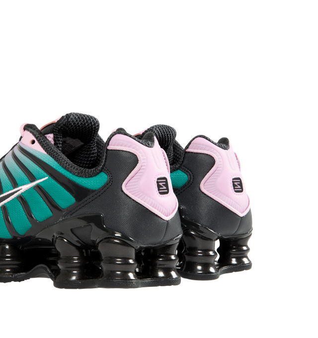 Image 3 of 5 - MULTI - NIKE Shox TL Fade Sneaker featuring breathable mesh, full-length Nike Shox technology with moderator plates, combination upper with full TPU cage, molded overlays throughout midfoot, TPU plate in heel between midsole and Nike Shox technology, foam midsole and reflective details.