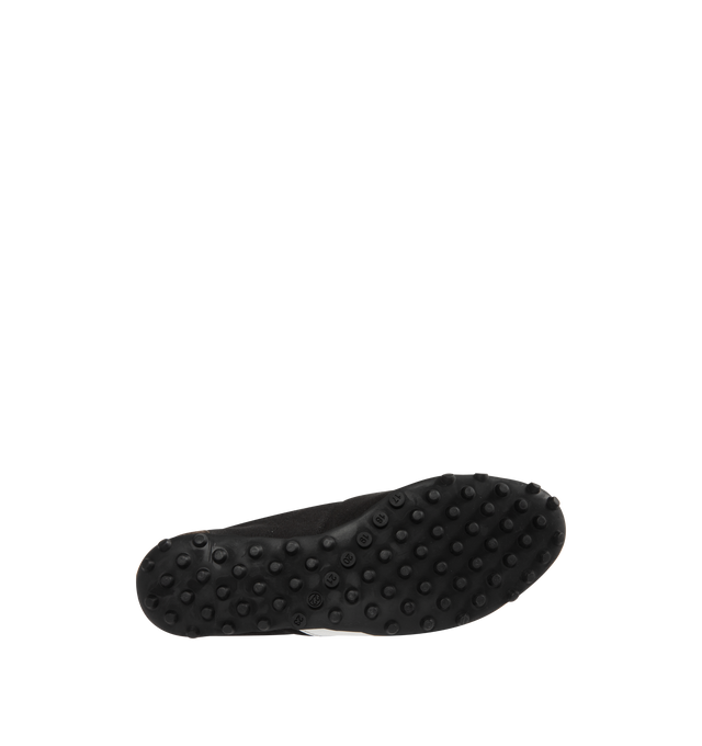 Image 4 of 5 - BLACK - MAISON MARGIELA Sprinters Low-Top Sneakers featuring drill cotton with vintage treatment, stripe down the center of the toe area, cleated rubber sole with numerical logo details, logo label on the tab, white stitching at the back and rubber sole. 54% polyester, 46% cotton. 100% calf leather. Made in Italy.