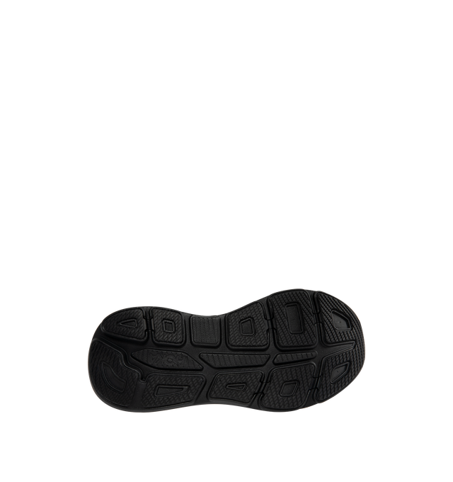 Image 4 of 5 - BLACK - HOKA M Bondi 9 Sneaker featuring engineered mesh upper with rubber sole, lace-up front, foamed EVA midsole and increased stack height for maximum cushioning, zonal breathability, reflective detailing and cushioned tongue and collar.