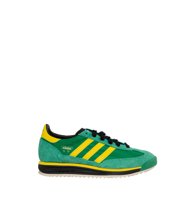 Image 1 of 5 - GREEN - ADIDAS SL 72 RS Sneakers featuring regular fit, lace closure, leather upper, synthetic lining, EVA midsole and rubber outsole. 